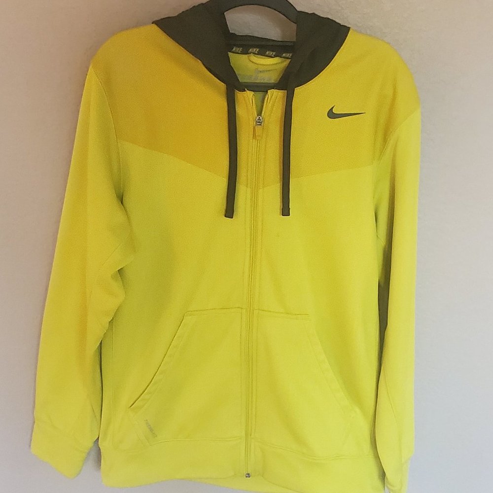 Nike Hoodie in Neon Yellow, Men's Size S